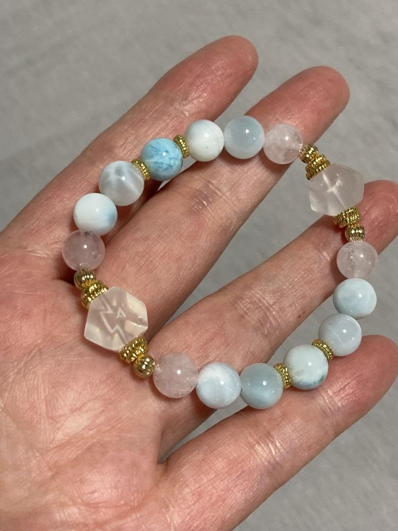 Amazon.co.jp: B252ラリマーデザインブレスレット size14 : ファッション